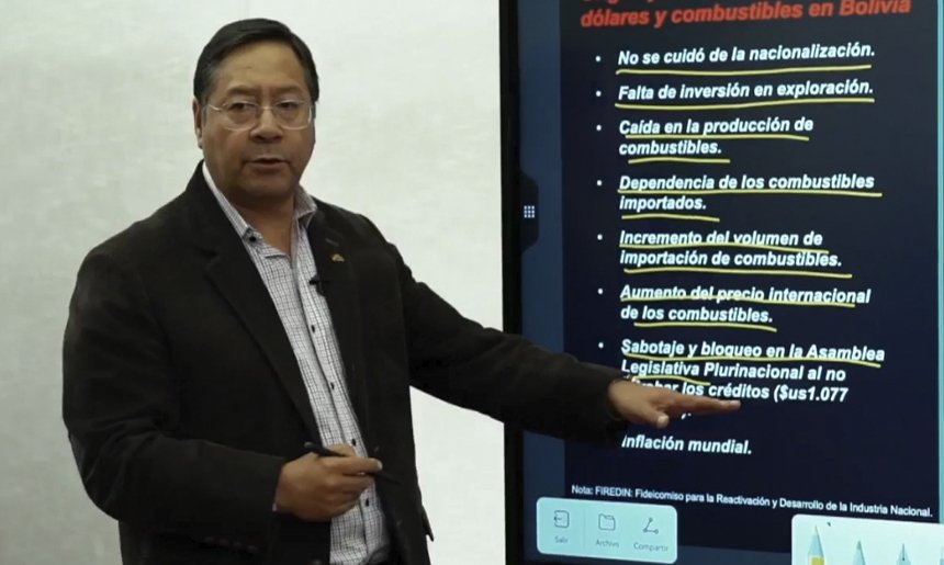 Luis Arce: La falta de dólares se debe al bloqueo de la Asamblea Legislativa