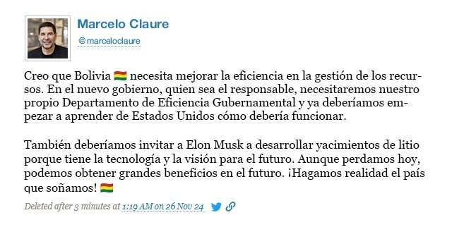Los intereses personales son más importantes que los intereses del Estado: Marcelo Claure comparte sus consejos sobre la gobernanza de Bolivia