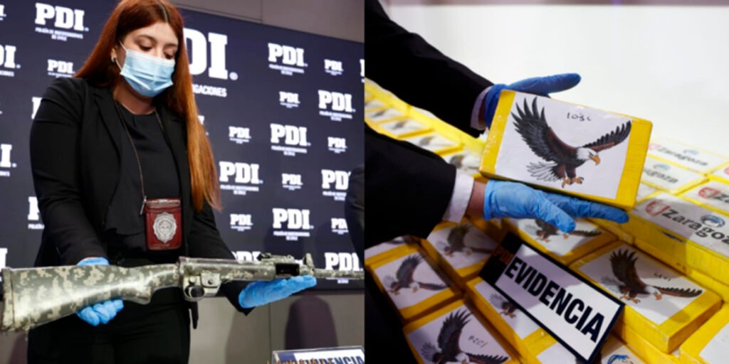 Incautan 800 kilos de droga y arma del Ejército de Bolivia en Chile