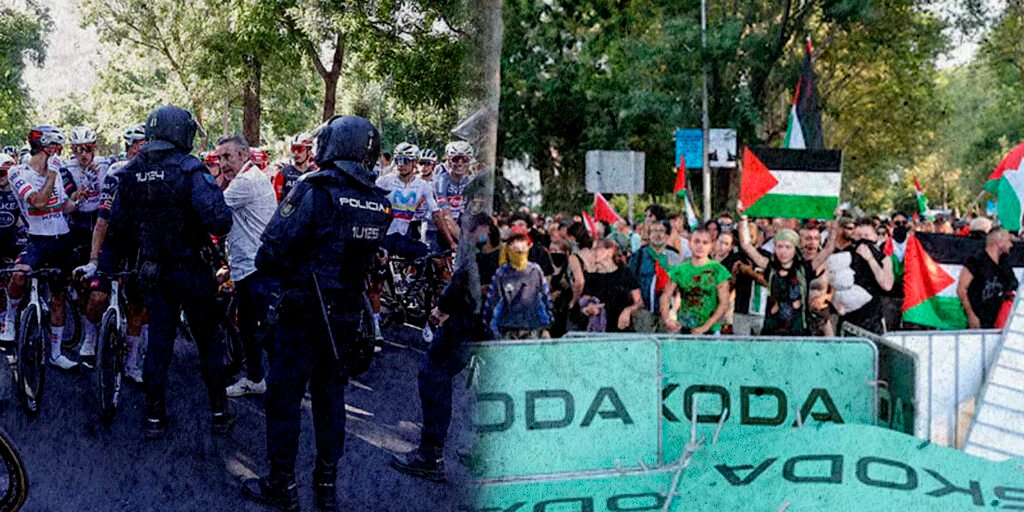 Cancelan la vuelta a España por protestas propalestinas en madrid