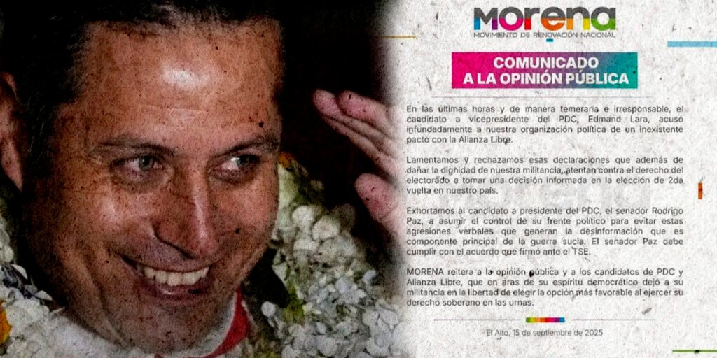 Morena rechaza acusaciones de Lara y niega pacto con Libre