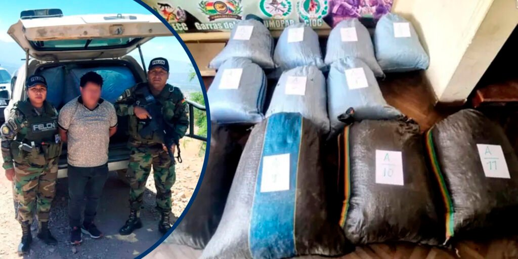 Hombre es detenido en Sipe Sipe con 11 yutes de marihuana